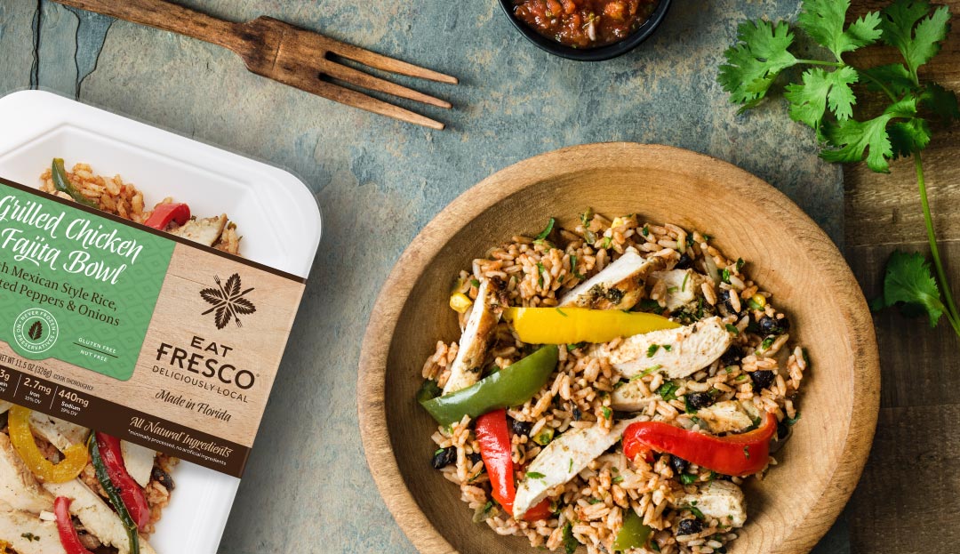 Eat Fresco - Grilled Chicken Fajita Bowl Packaging w/ Art Direction